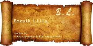 Bozsik Lilla névjegykártya